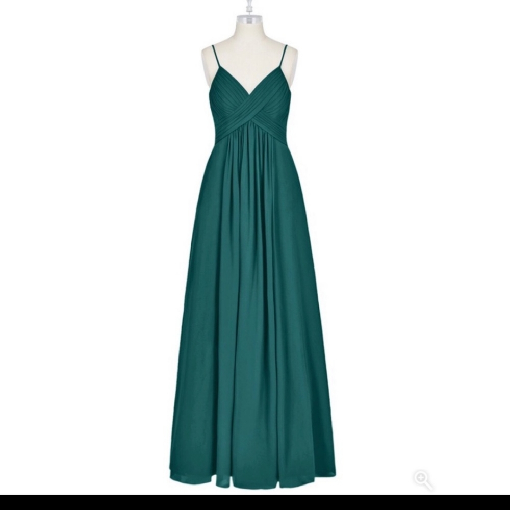 Azazie peacock bridesmaid dress